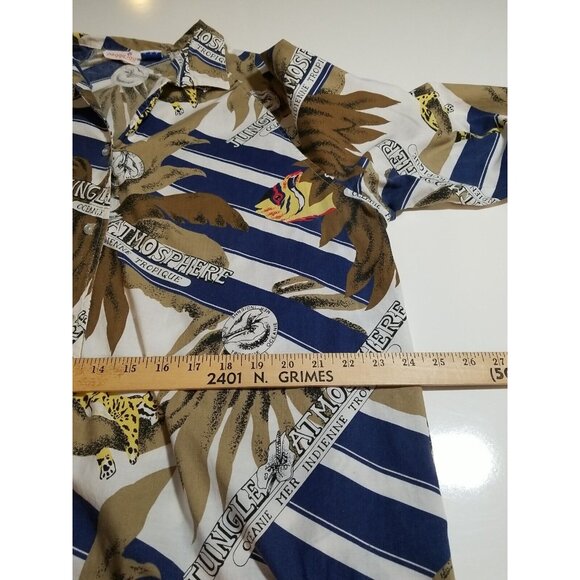 Vintage Peggy Lou California Blouse Women’s 42 (2X) Made USA Jungle Button Up - Picture 8 of 13